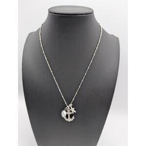 Brighton Anchor Starfish Pearl Nautical Necklace 18-20 Inch Silver
